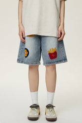 Embroidered Vintage Denim Shorts - COPPING THREADS - CATTEE